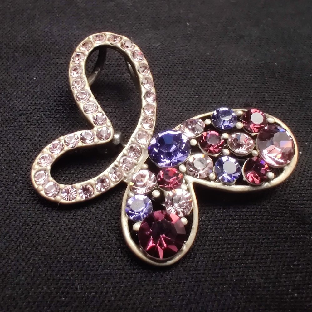 Rucinni Purple Swarovski Butterfly Brooch Pendant